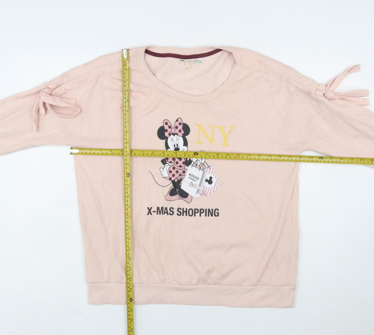 Disney Minnie Mouse Women's Pink Pullover Sweatshirt Size 12/14