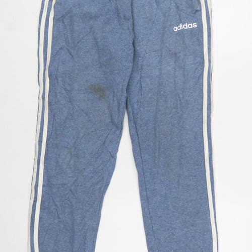 Adidas Mens Blue Small Jogger Sweatpants with Stripes