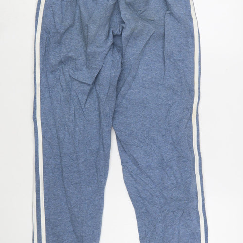 Adidas Mens Blue Small Jogger Sweatpants with Stripes