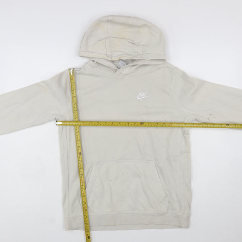 Nike Boys Beige Pullover Hoodie XL (158-170cm) Fleece Cotton Blend