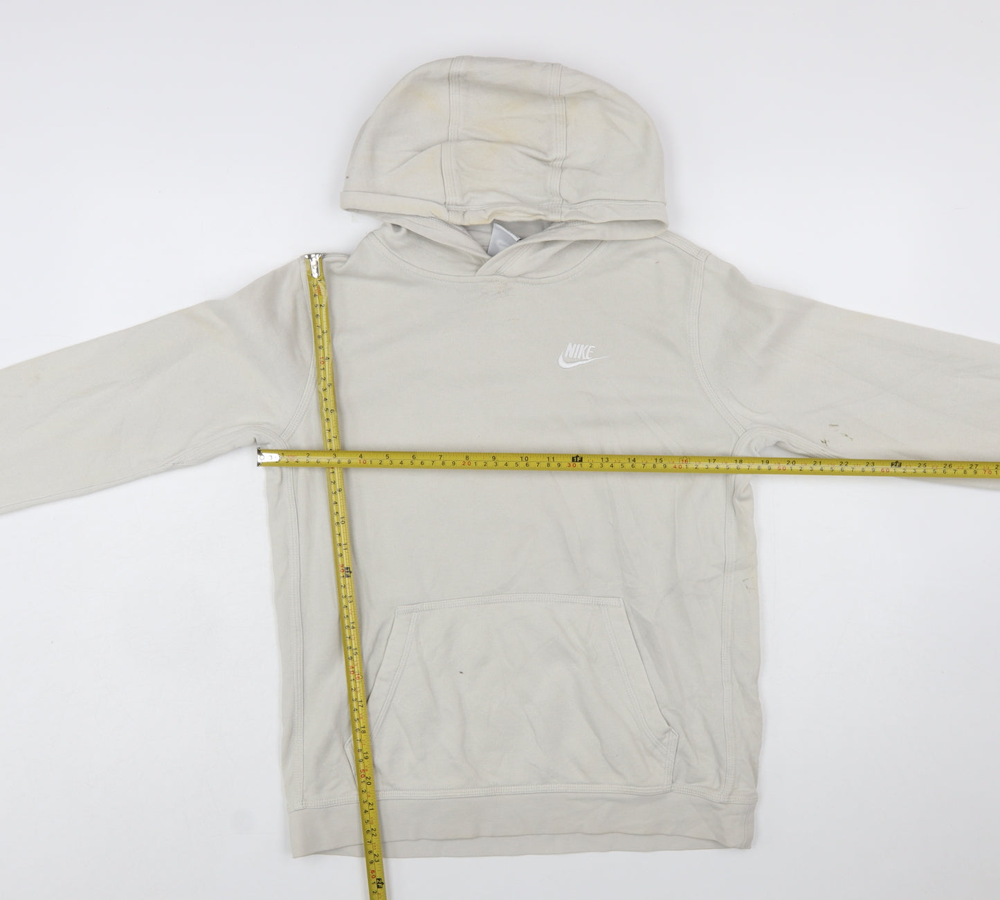 Nike Boys Beige Pullover Hoodie XL (158-170cm) Fleece Cotton Blend