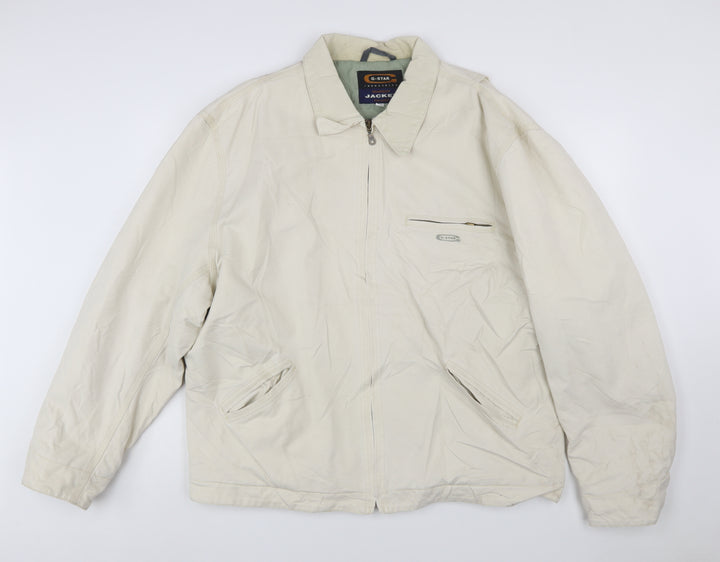 G-Star Men's Beige 2XL Full Zip Cotton Casual Jacket