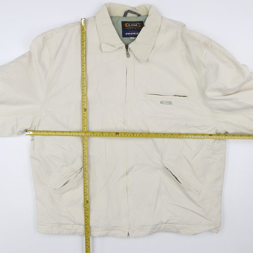 G-Star Men's Beige 2XL Full Zip Cotton Casual Jacket