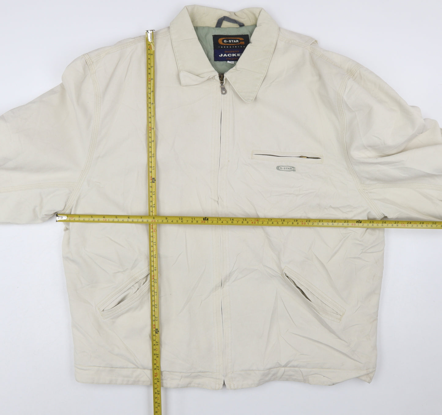 G-Star Men's Beige 2XL Full Zip Cotton Casual Jacket