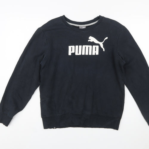 Puma Mens Black Crew Neck Logo Sweatshirt Size S