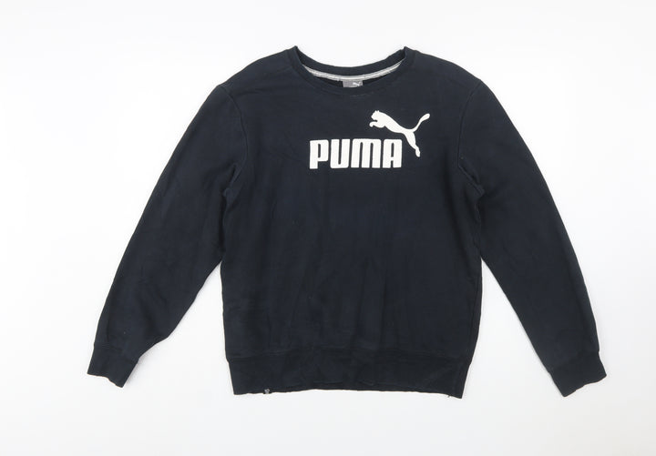 Puma Mens Black Crew Neck Logo Sweatshirt Size S