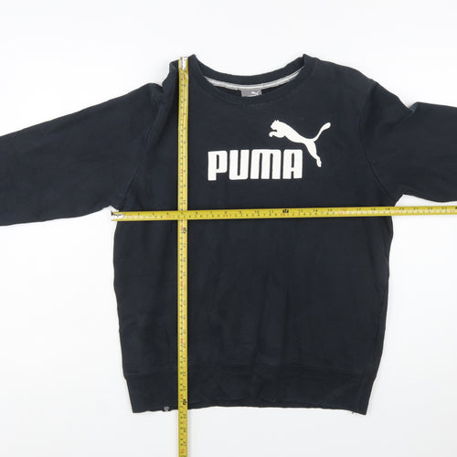 Puma Mens Black Crew Neck Logo Sweatshirt Size S