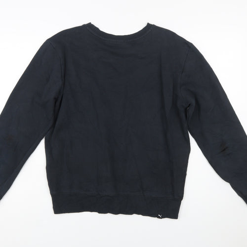 Puma Mens Black Crew Neck Logo Sweatshirt Size S