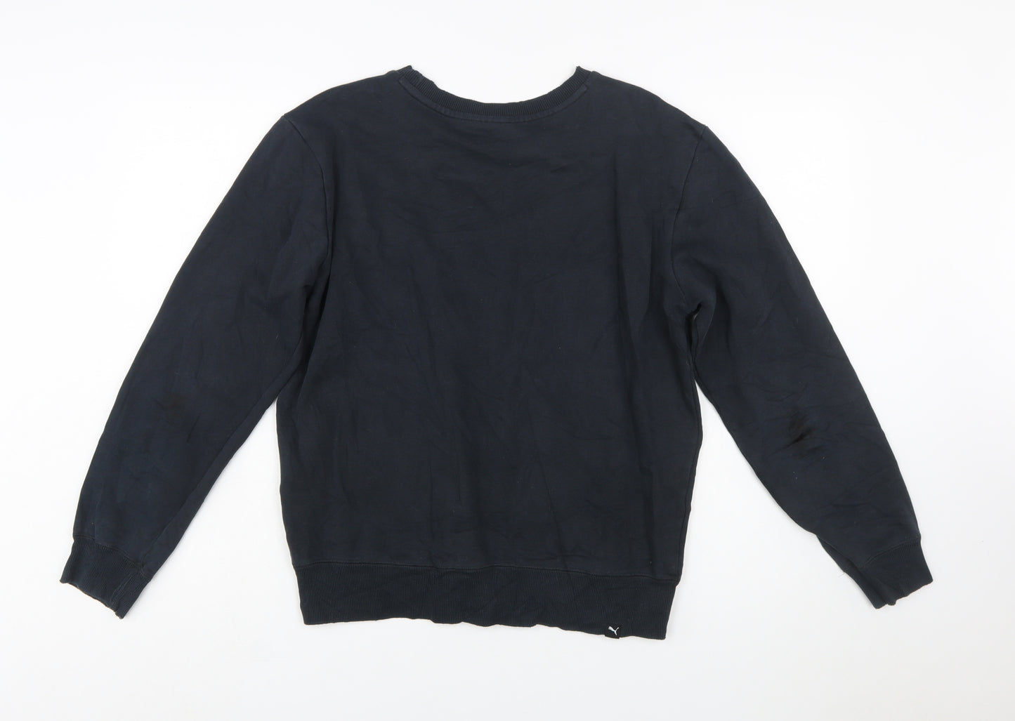 Puma Mens Black Crew Neck Logo Sweatshirt Size S