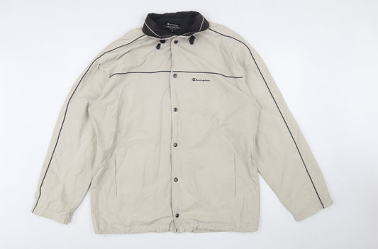 Champion Men's Beige 2XL Windbreaker Jacket Full Zip Lightweight