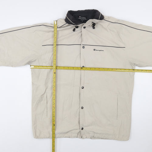 Champion Men's Beige 2XL Windbreaker Jacket Full Zip Lightweight