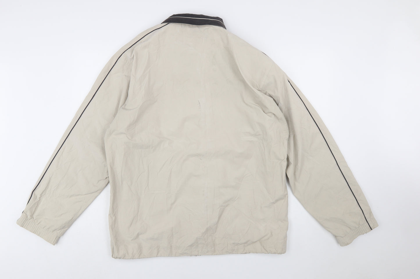 Champion Men's Beige 2XL Windbreaker Jacket Full Zip Lightweight