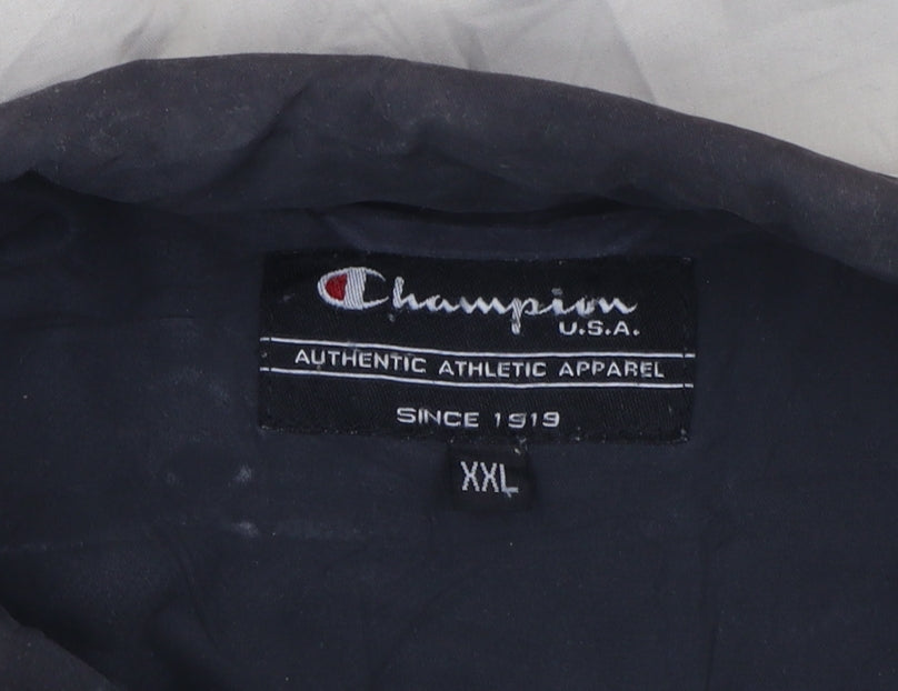 Champion Men's Beige 2XL Windbreaker Jacket Full Zip Lightweight
