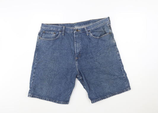 Wrangler Men's Blue Denim Relaxed Fit 40 Regular Cargo Shorts