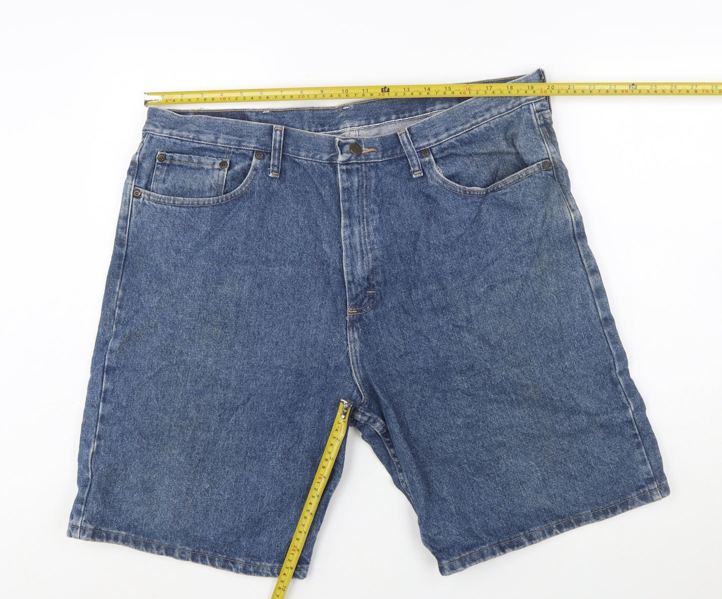 Wrangler Men's Blue Denim Relaxed Fit 40 Regular Cargo Shorts
