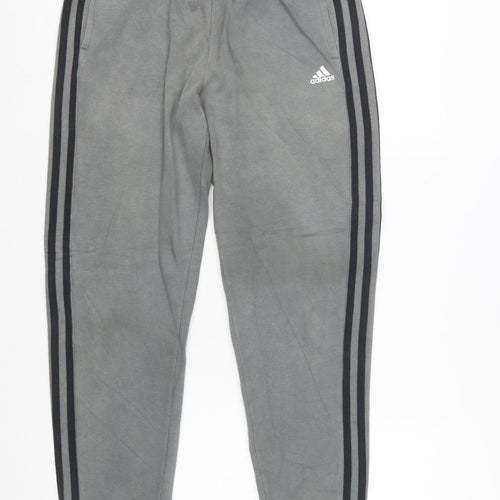 Adidas Boys Grey Jogger Trousers 14 Years Regular Fit Sportswear