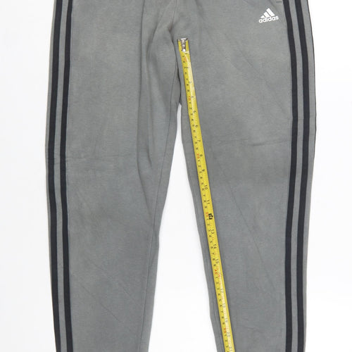 Adidas Boys Grey Jogger Trousers 14 Years Regular Fit Sportswear