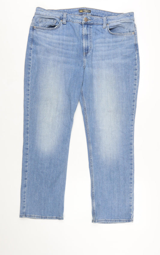 Lee Women’s Light Blue Straight Leg Mid Rise Jeans Size 16S