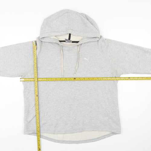 PUMA Womens Grey Hoodie Size 14 Pullover Long Sleeve Casual