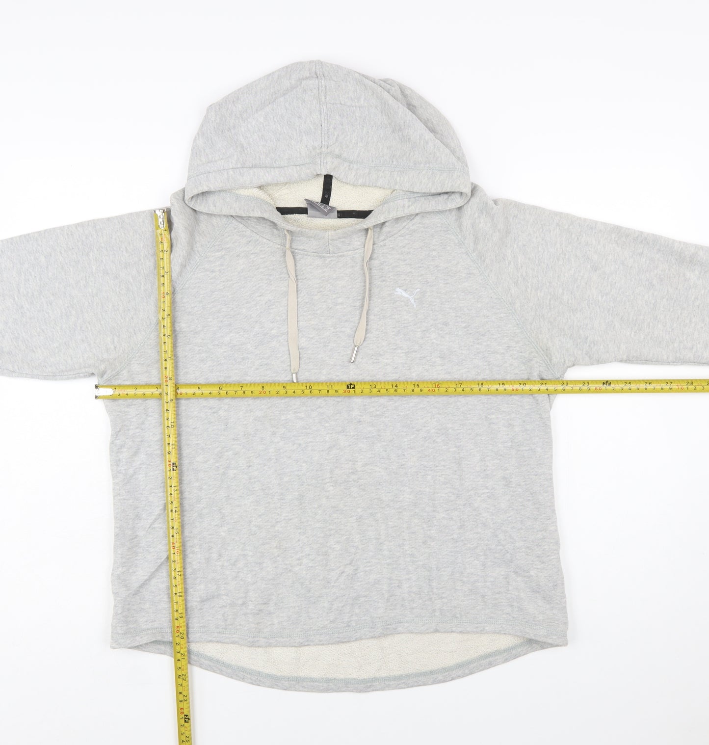PUMA Womens Grey Hoodie Size 14 Pullover Long Sleeve Casual