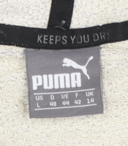 PUMA Womens Grey Hoodie Size 14 Pullover Long Sleeve Casual