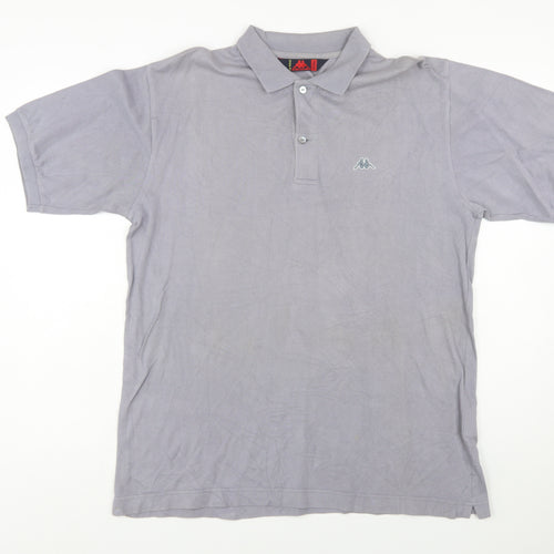 Robe Di Kappa Men's Grey Cotton Short Sleeve Polo - Size M