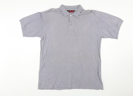 Robe Di Kappa Men's Grey Cotton Short Sleeve Polo - Size M