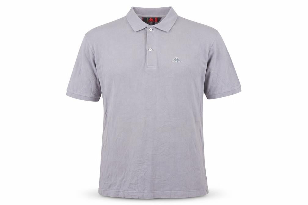 Front view of Robe Di Kappa Men's Grey Cotton Short Sleeve Polo -, size M