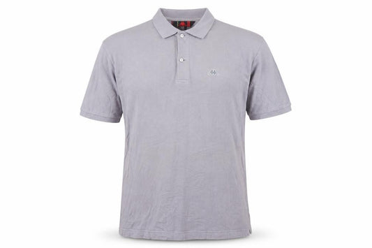 Front view of Robe Di Kappa Men's Grey Cotton Short Sleeve Polo -, size M