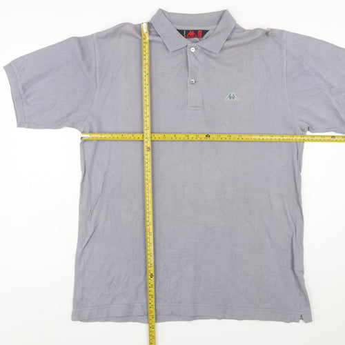 Robe Di Kappa Men's Grey Cotton Short Sleeve Polo - Size M