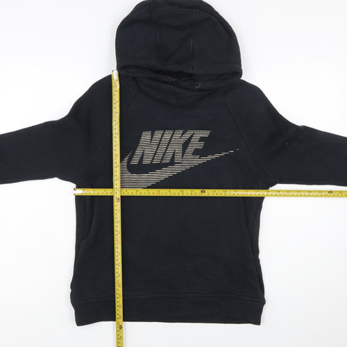Nike Womens Black XS Pullover Hoodie with Logo Print