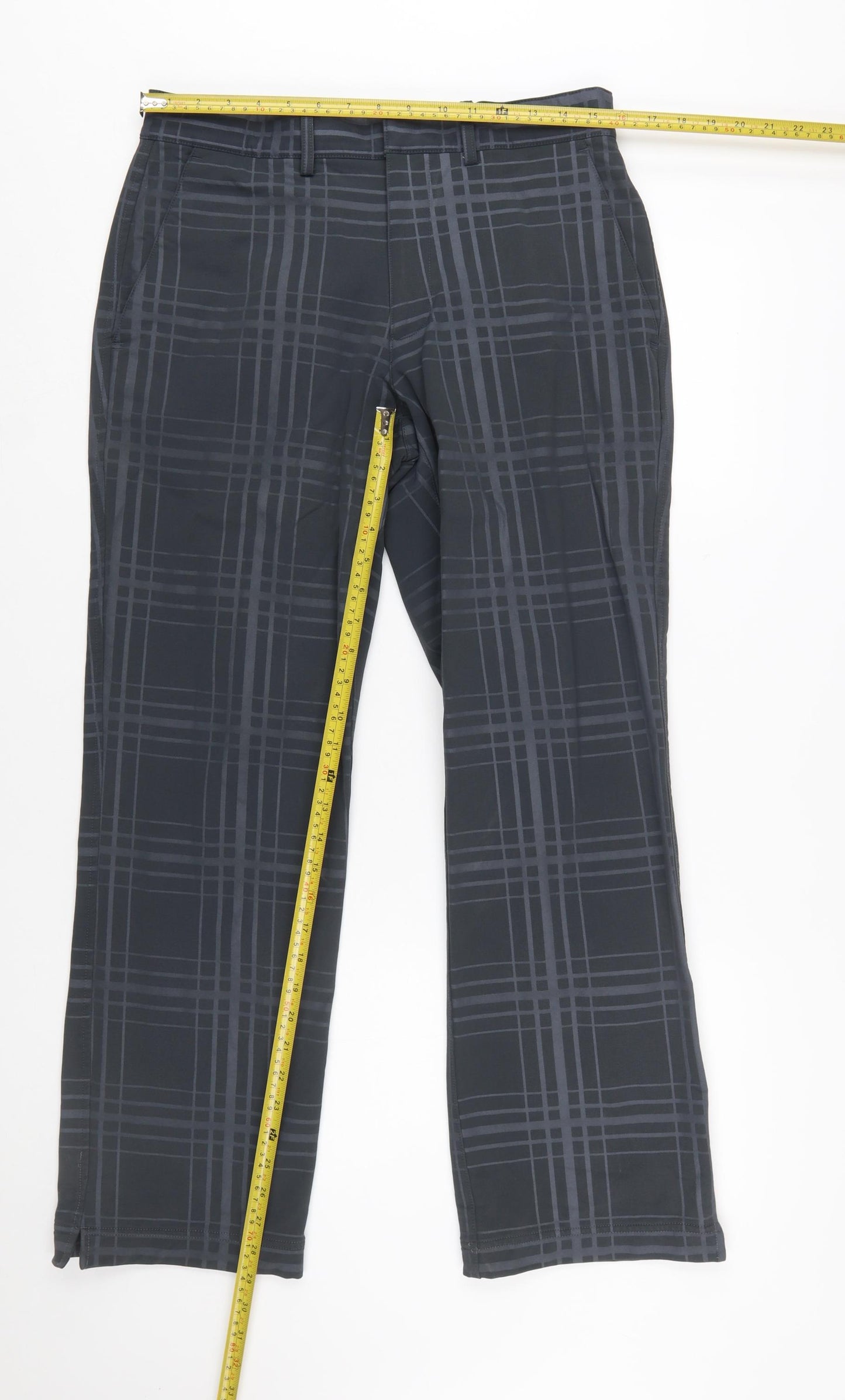 Under Armour Men’s Grey Check Chino Golf Trousers 32x30 Stretch