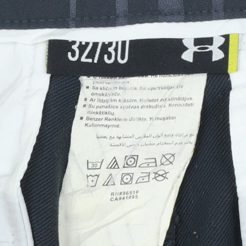 Under Armour Men’s Grey Check Chino Golf Trousers 32x30 Stretch