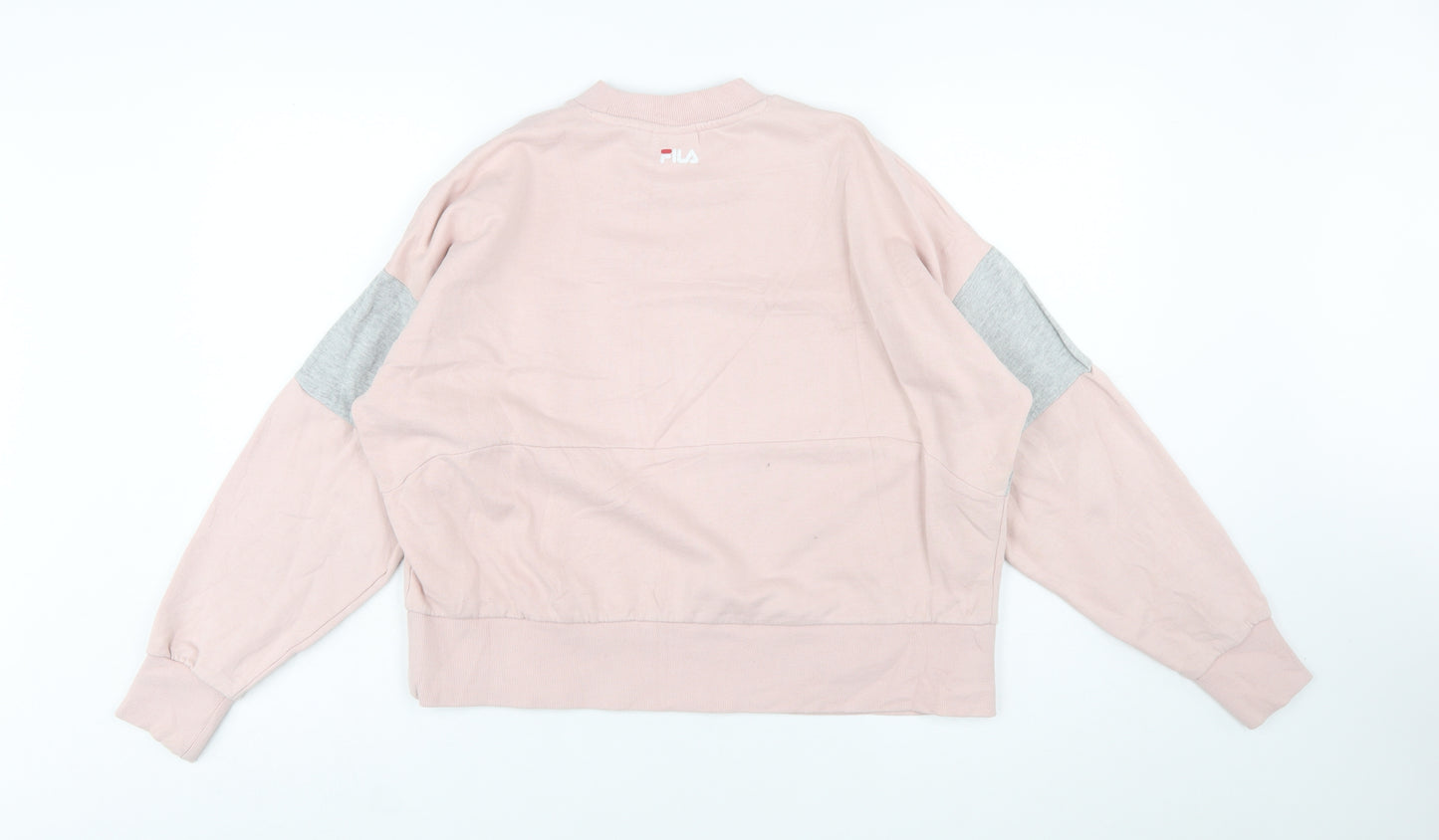 FILA Women's Pink & Grey Logo Sweatshirt Small Cotton Blend
