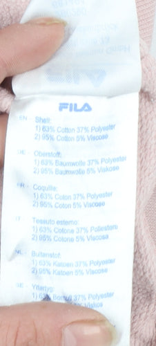 FILA Women's Pink & Grey Logo Sweatshirt Small Cotton Blend