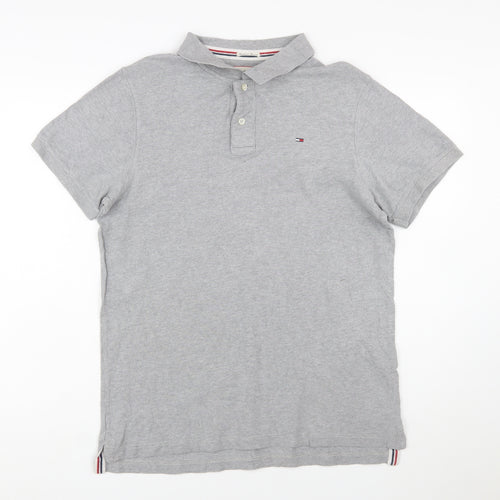 Hilfiger Denim Men's Grey XL Cotton Polo Shirt Classic Fit