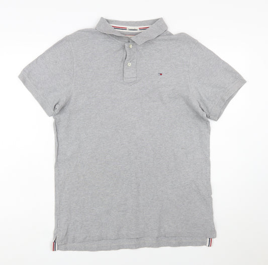 Hilfiger Denim Men's Grey XL Cotton Polo Shirt Classic Fit