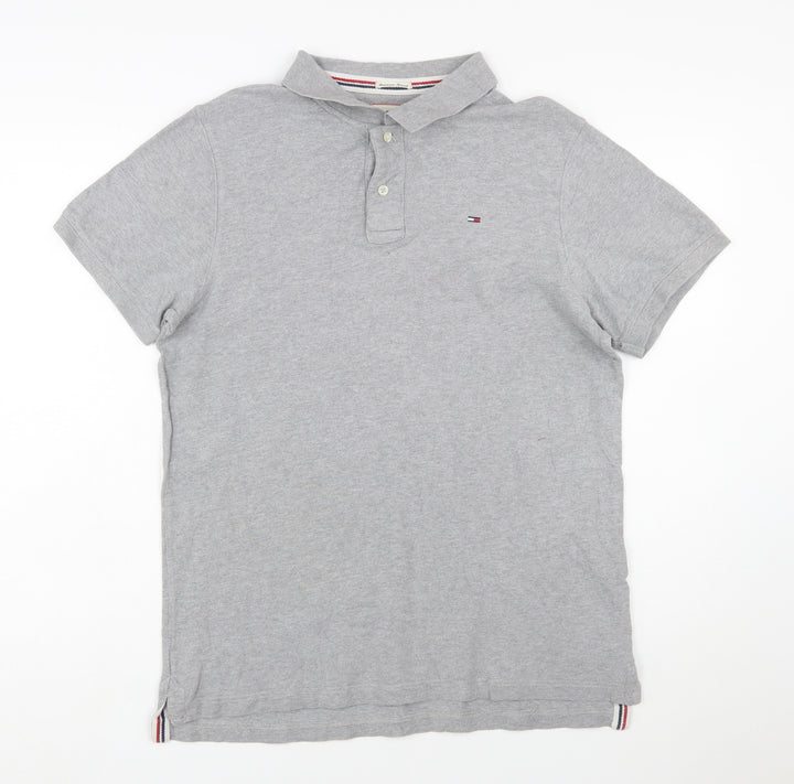 Hilfiger Denim Men's Grey XL Cotton Polo Shirt Classic Fit