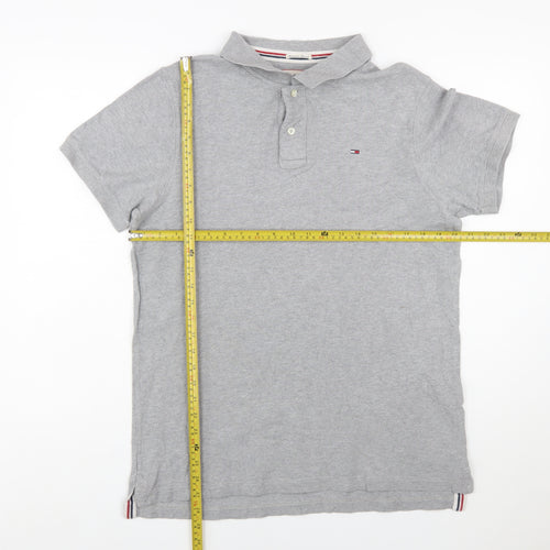 Hilfiger Denim Men's Grey XL Cotton Polo Shirt Classic Fit