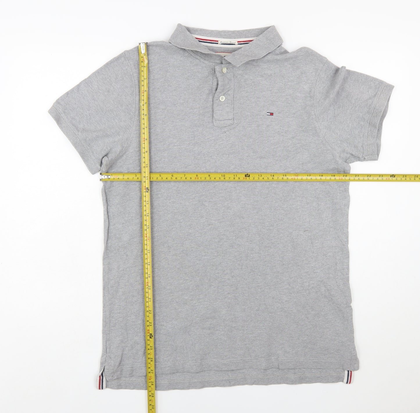 Hilfiger Denim Men's Grey XL Cotton Polo Shirt Classic Fit