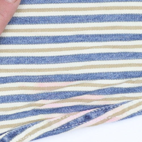 Basic Editions Men's Blue Striped 2XL Tall Cotton Button-Up Shirt