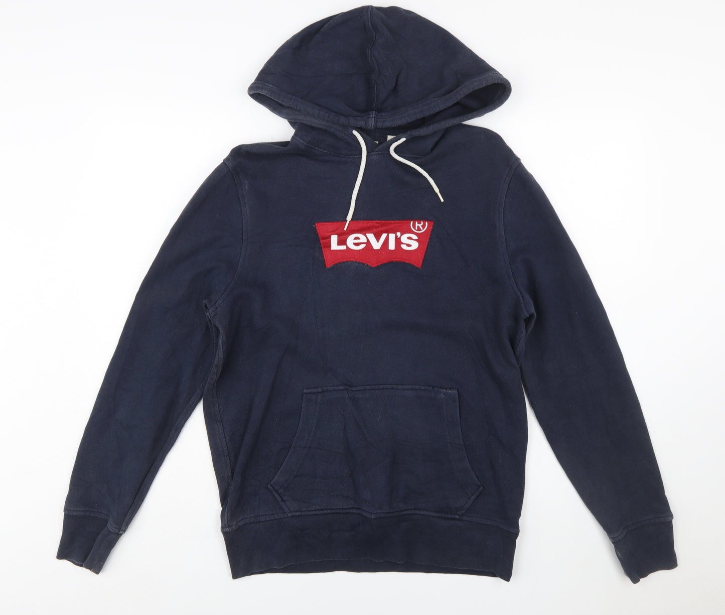 Levi's Men's Blue Pullover Hoodie S Logo Graphic Cotton Sweatshirt