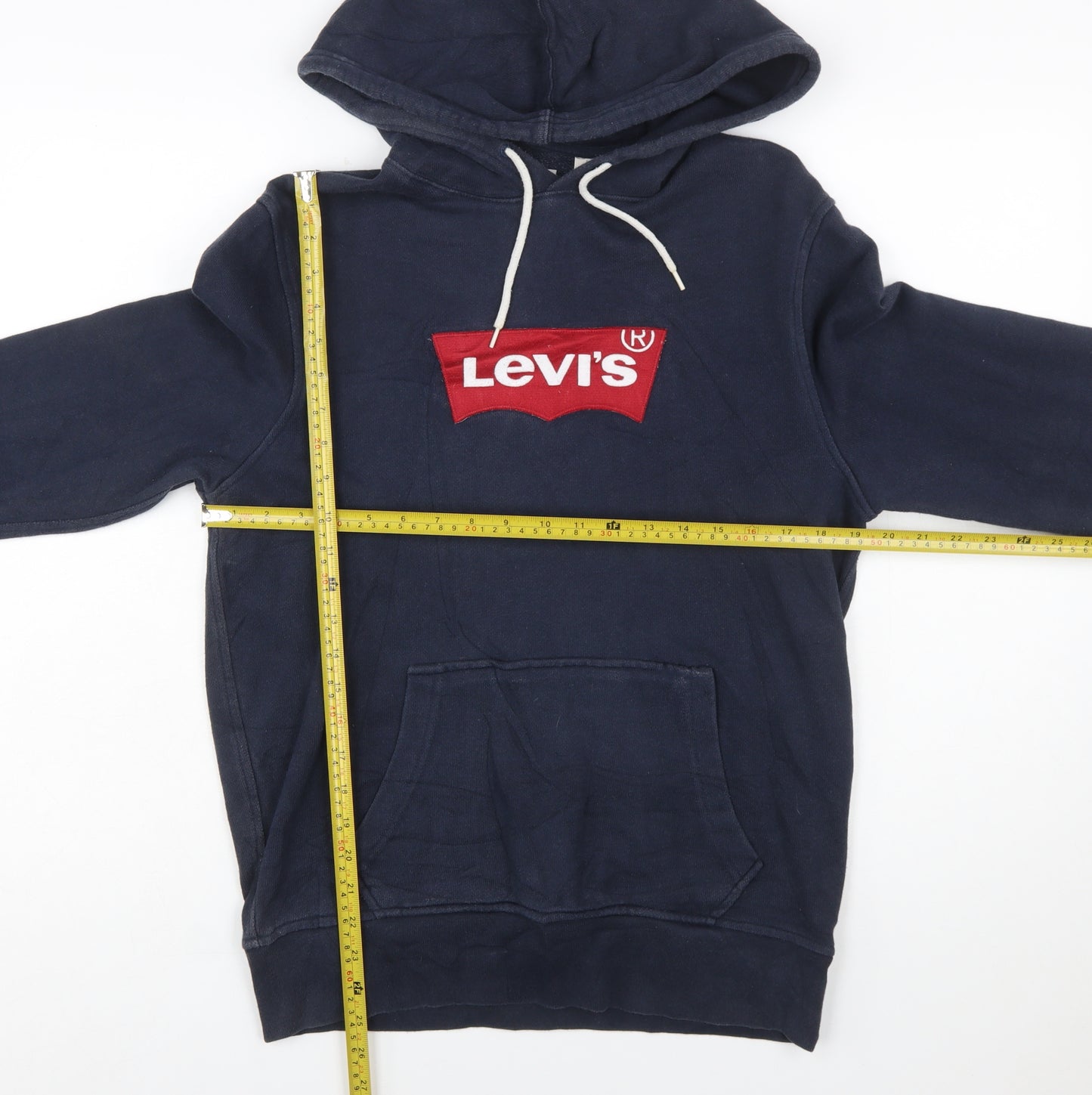 Levi's Men's Blue Pullover Hoodie S Logo Graphic Cotton Sweatshirt