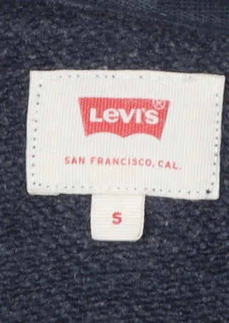 Levi's Men's Blue Pullover Hoodie S Logo Graphic Cotton Sweatshirt