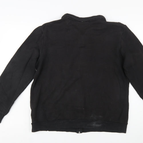 Puma Women Black Size 16 Full Zip Sweatshirt Cotton Blend