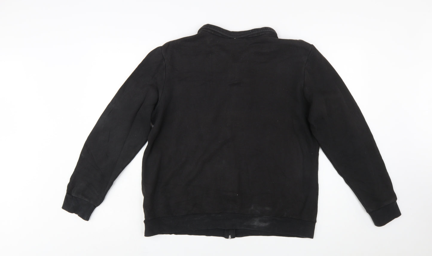 Puma Women Black Size 16 Full Zip Sweatshirt Cotton Blend