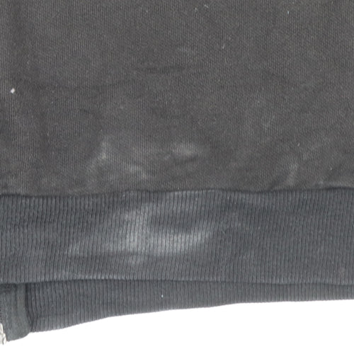 Puma Women Black Size 16 Full Zip Sweatshirt Cotton Blend