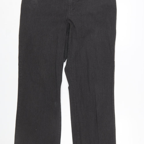 Lee Women’s Black Pinstripe Stretch Straight Leg Trousers Size 16