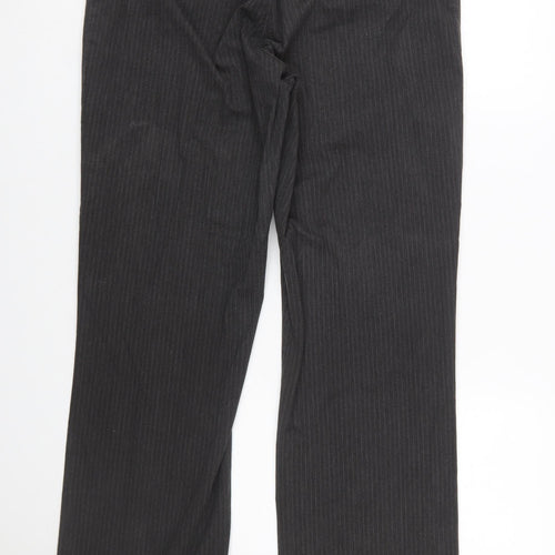 Lee Women’s Black Pinstripe Stretch Straight Leg Trousers Size 16