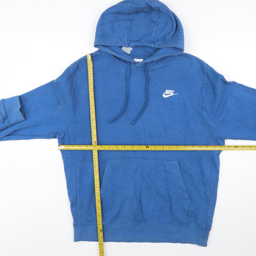 Nike Men Blue Pullover Hoodie M Regular Fit Fleece Sportswear